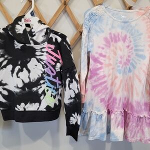 Justice Kids Tie-Dye Hoodie and Tie Dye Dress